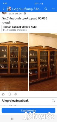 Intarziás nagy vitrin