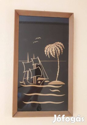 Intarziás retró kép / falikép