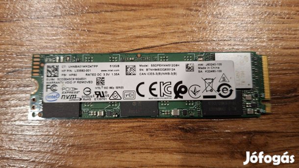 Intel M.2 2280 512 GB SSD eladó