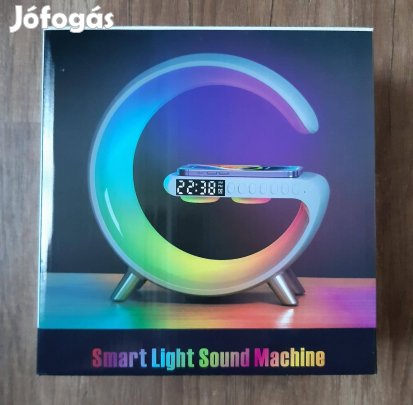 Intelligens asztali lámpa, ébresztőóra, hangszóró (új)