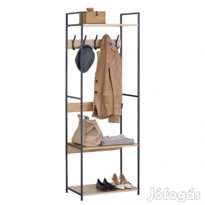Intenso Home nyitott ruhafogas 3db polccal 60 x 175cm fém lábakkal tö