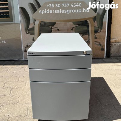 Interex irodai konténer, tároló, fém, 3 fiókos - használt irodabútor