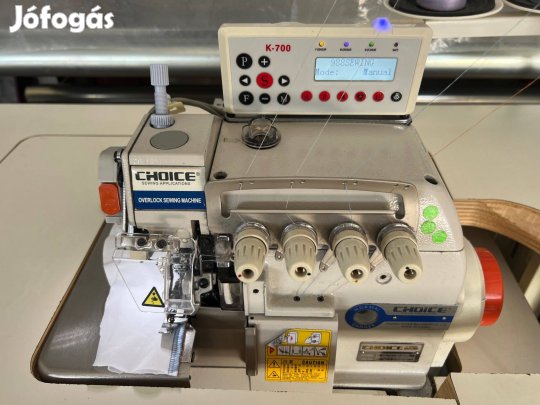 Interlock varrógép, 4 szálas, szálvágós, programozható, profi