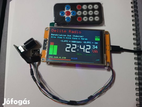 Internetrádió Wifirádió ESP32 Yoradio 4"