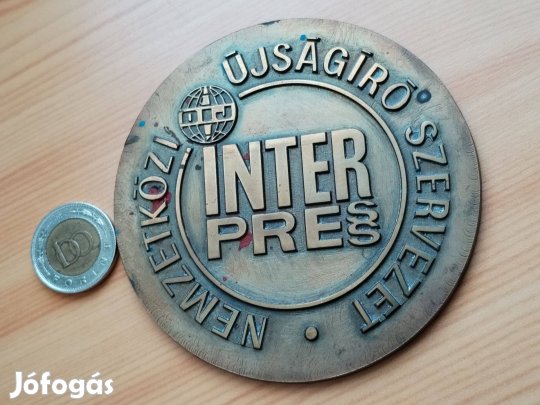 Interpress Újságíró Díj plakett régi ritka szép db