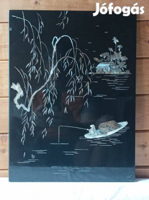 Interziás-gyöngyház berakásos szép falikép eladó csak