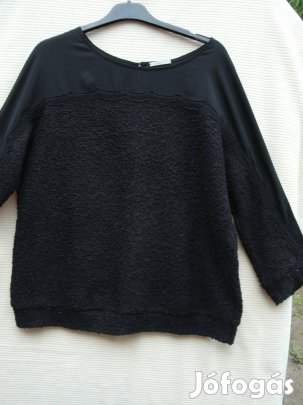 Intimissi "XL" fekete blúz horgolt anyagból,