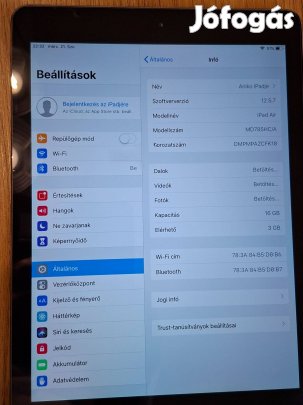 Ipad Air 1 WiFi - Komplett csomag: Doboz, Töltő, Tok, Üvegfólia!