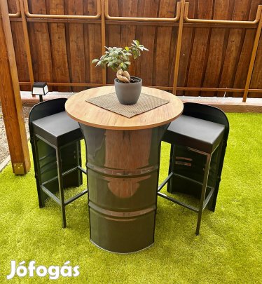 Ipari Loft asztal szett 2+1