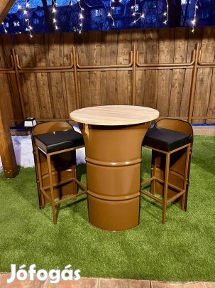 Ipari Loft asztal szett 2+1