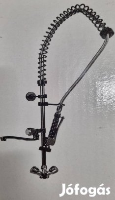 Ipari mosogató előmosó-leverető zuhany kétgombos csapteleppel és kifol