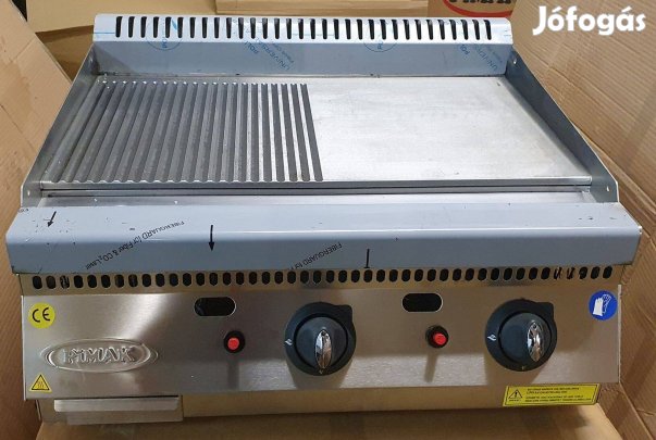 Ipari nagykonyhai 70cm-es pimak új inox szeletsűtő rostlap grillsütő
