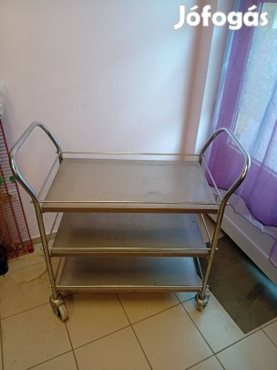 Ipari rozsdamentes saválló kiskocsi tálalókocsi