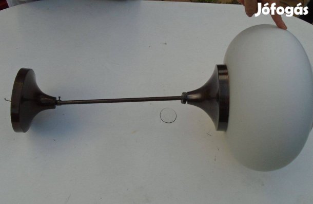 Iparművész - Mennyezeti lámpa - bronzból és tejüveg burával