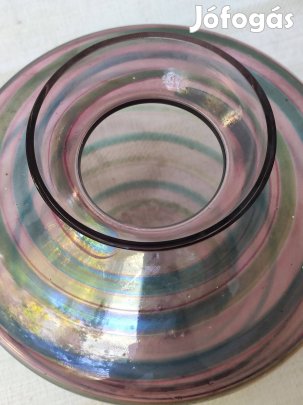 Iparművészeti, csíkos üveg váza eladó csak