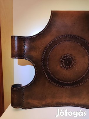 Iparművészeti szék háttámla, bőr bútorkellék, ülőfelület