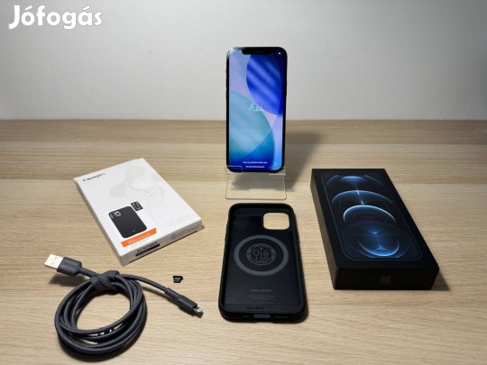 Iphone 12 Pro 256GB Óceánkék 75% Független Dobozában Spigen Tokkal