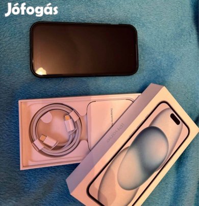 Iphone 15 hibátlan, karc-és törésmentes 128gb 100% akksi