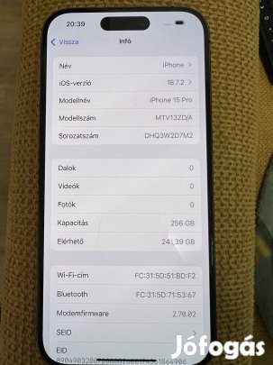 Iphone 15 pro 256 gb