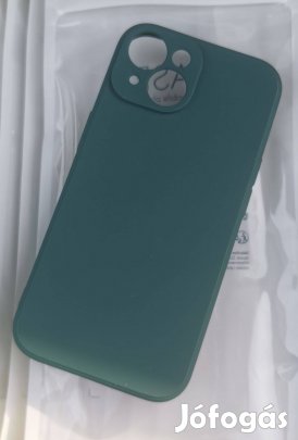 Iphone 15 szilikon tok sötet zold