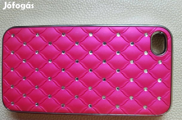 Iphone 4 telefon apple pink fém tok hátlap védőtok védő tok