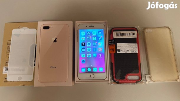 Iphone 8 plus 64 GB, rose gold, 75%, dobozos + kiegészítők