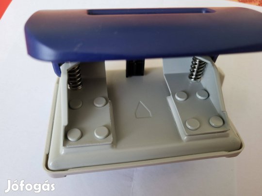 Iratlyukasztó (2 lyukú) masszív fém, kék/szürke