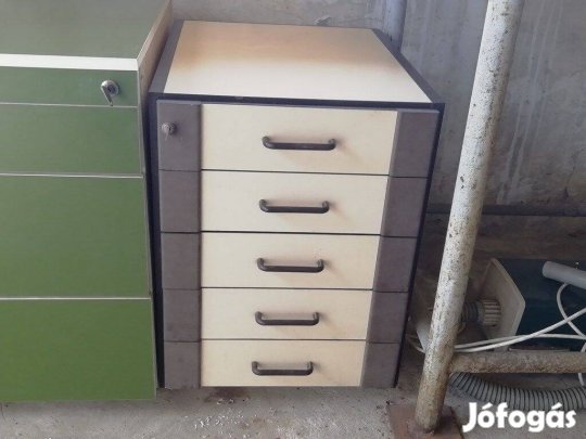 Irattároló szekrény, irodai 5 fiókos (zárható kulccsal, komód)