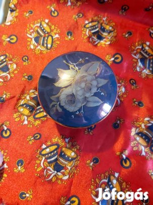 Iris porcelán Szeged - Kobalt kék elegáns porcelán bonbonier