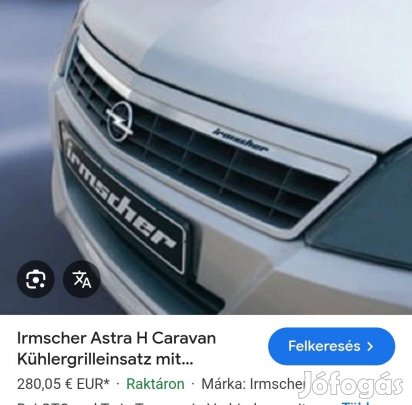Irmscher hűtőrács Astra H 