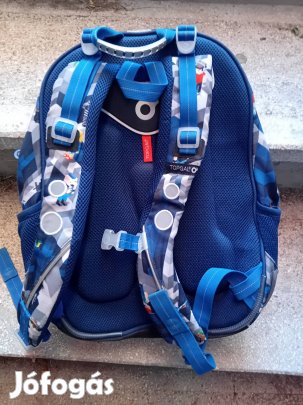 Iskola táska, merevítős, párnázott hátul,6 minecraft figurás