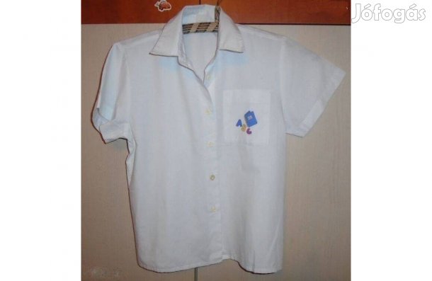 Iskolás rövidujjú fehér ing 110-116-os méretben