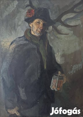 Ismeretlen festő - Vadász sörrel a kezében