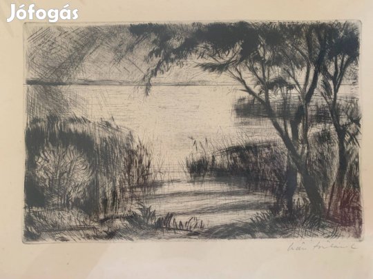 István Szilárd: Balatoni nádas rézkarc