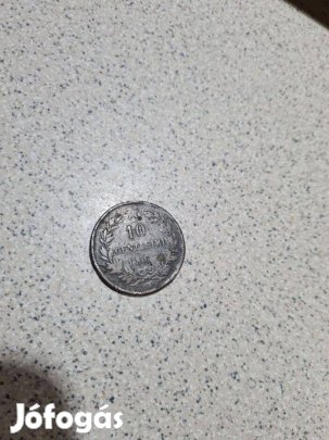 Itália 1867 M 10 Centesimi Érme