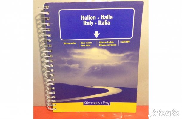 Italien négy nyelvű autó atlasz