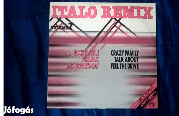 Italo Remix 45rpm 12'' maxi-single bakelit lemez jó állapotban eladó