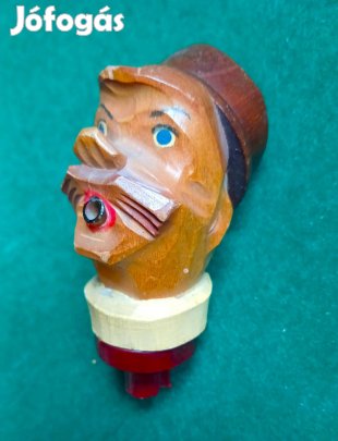 Italos kiöntő palack dugó faragott fej forma