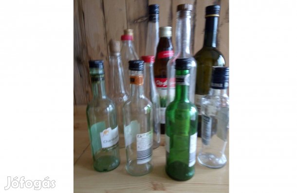 Italos üvegek 11 db, 3 dl, 1 L