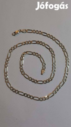 Italy 925 Tiszta Ezüst Figaro Nyaklánc + Ékszerdoboz. Új!