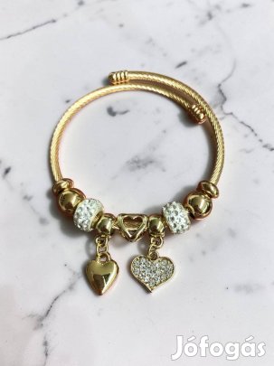 Izabella arany színű merev nemesacél karkötő