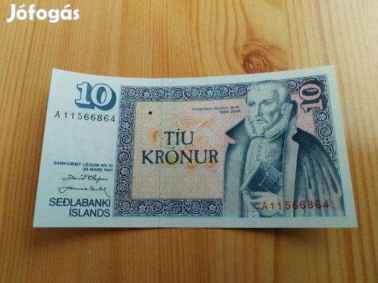 Izlandi 10 Korona 1961-es papírpénz