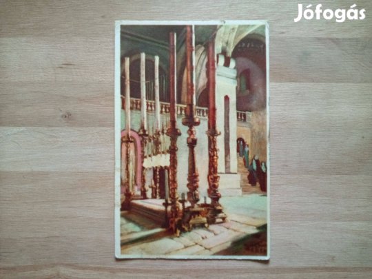 Izrael Jeruzsálem ~1952 Litho képeslap