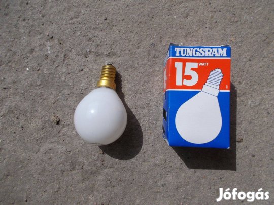 Izzó E-14-es 15W-os, opál, ( tejizzó ), hazai, TUNGSRAM, nagy élettart