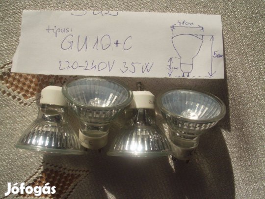 Izzó-garnitura, új (típusa: GU 10+C 220-230V 35W)