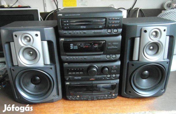 JVC CA MX-D8T hifi 3cd/fm rádió/ aux bemenet hangfalakkal