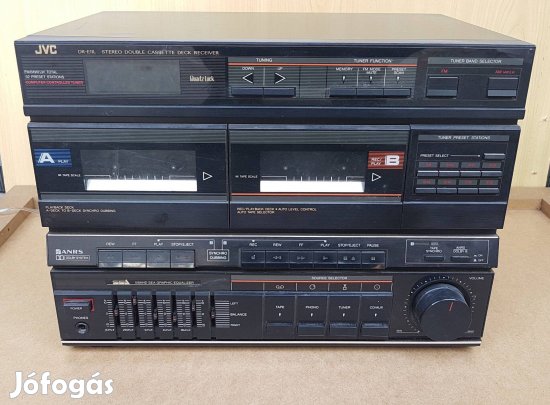 JVC Hi Fi Sztereó kétkazettás magnó deck két kazetta Retro DR-E11L
