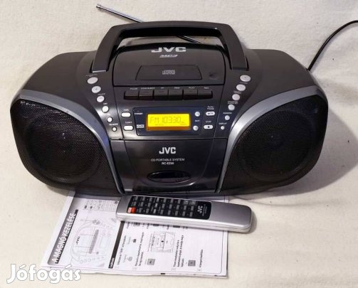 JVC kazetta cd rádió mp3 + távirányító magnó