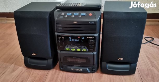 JVC mini hifi minihifi hangfal távirányító rds aux 3 CD-s