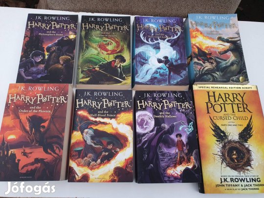 J.K.Rowling: Harry Potter sorozat -10 kötet, angol nyelvű könyvek